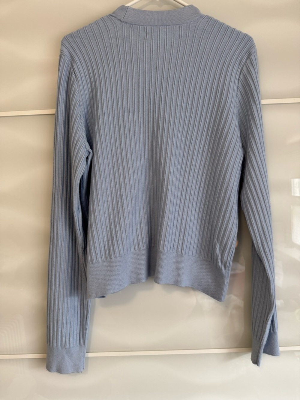 Anthropologie pilcro blue sweater ribbed vneck buttons size XL Henley - Picture 3 of 9